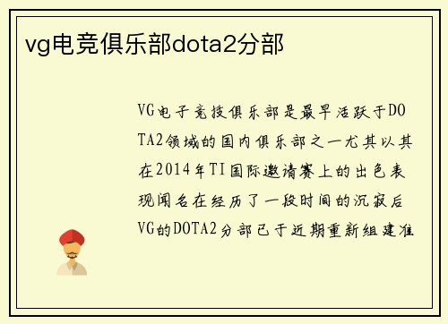 vg电竞俱乐部dota2分部